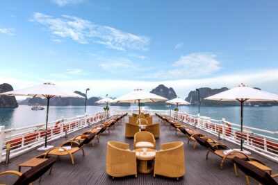 All Inclusive 3-Day 2-Night explore Ha Long Bay with Au Co Cruise - Day 1: Bhaya Cruise Center boarding, Viet Hai village, and sunset drinks