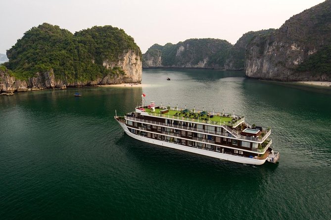 Doris Cruise 5 star cruise 2 days visiting Halong Bay Lan Ha Bay private balcony - Dark & Bright Cave by Tender (Plus Row-Boat Time)
