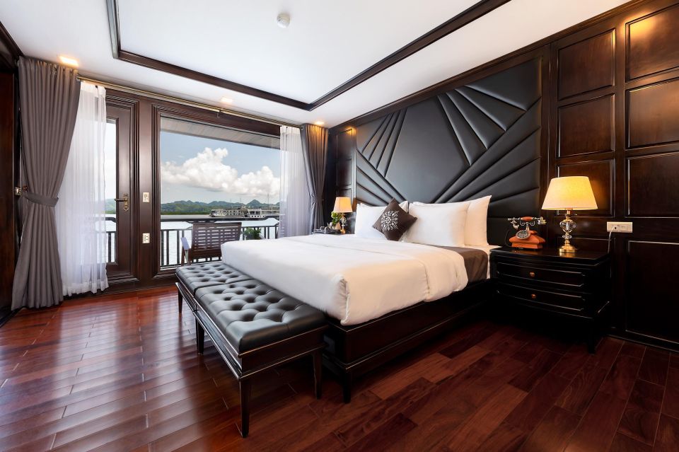 Hanoi: 2-Day Halong & Lan Ha Bay 5-Star Cruise with Balcony - Day 1: Lunch on Board, Caves or Beach, Then Sunset Tea
