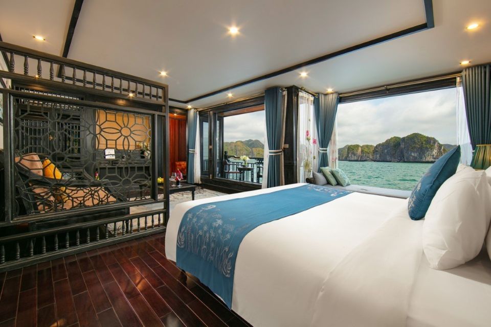 Hanoi: 3-Day Ninh Binh, Ha Long, & Lan Ha Bay 5-Star Cruise - Night on the 5-star cruise: cabin privacy, squid fishing, and the buffet spread