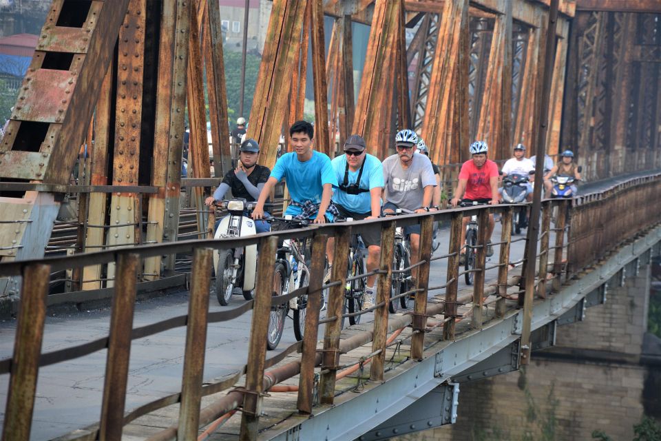 Hanoi: Bike Tour Through Hidden Gems and Banana Island - Train Street: watching a train pass where life continues inches away