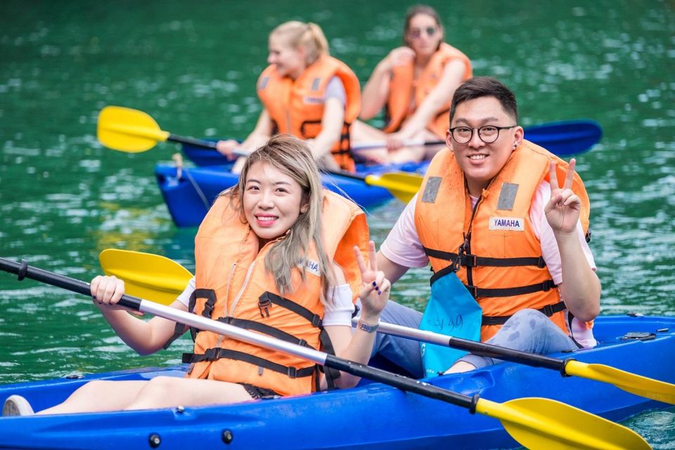 Hanoi: Halong Bay Day Trip with Titop Island, Cave, & Kayak - Luon Cave at 14:45: Kayaking or Bamboo Boat Rowing